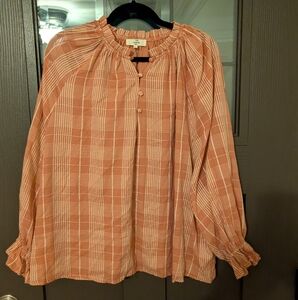 Entro Women's Pink Plaid Blouse‎